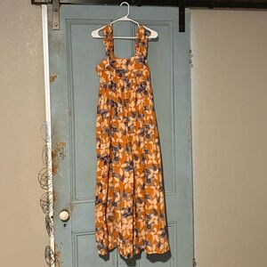 FREE PEOPLE KATYA PRINTED ONE PIECE WIDE LEG JUMPSUIT Size Small